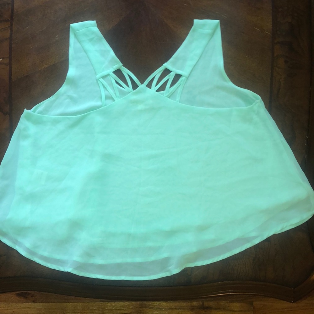 SeaFoam Green Flowy Racerback Top - Picture 3 of 7